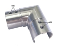 Eckfitting f�r Nutrohr 42,4/1,5 mm, Korn 320, V2A